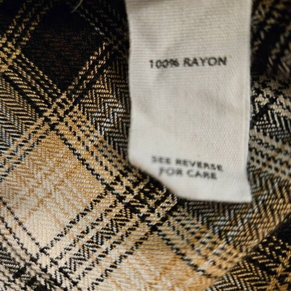 Gilded Intent plaid long cardigan coat. Size M. - Picture 5 of 6